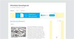 Desktop Screenshot of mittelalter-genealogie.de